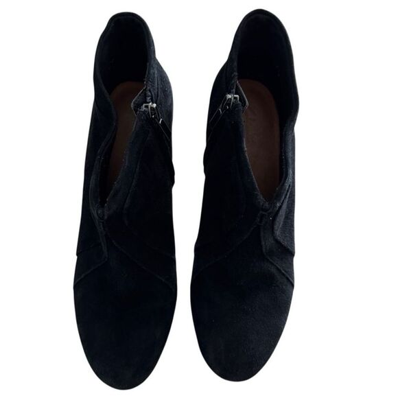 Clarks Artisan Comfort Sole Black Suede Ankle Boots 3 1/2" Heels 8 Medium - Picture 5 of 14